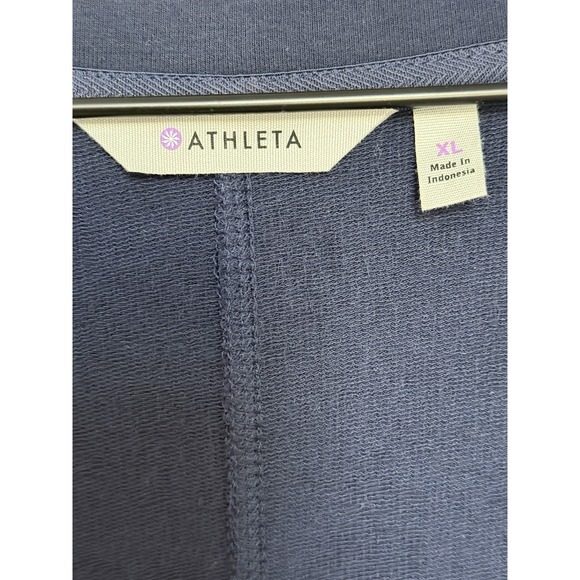 NWT Athleta Dress Size XL‎ Striped V-Neck Long Sleeve Knee Length Navy Blue - Picture 2 of 7